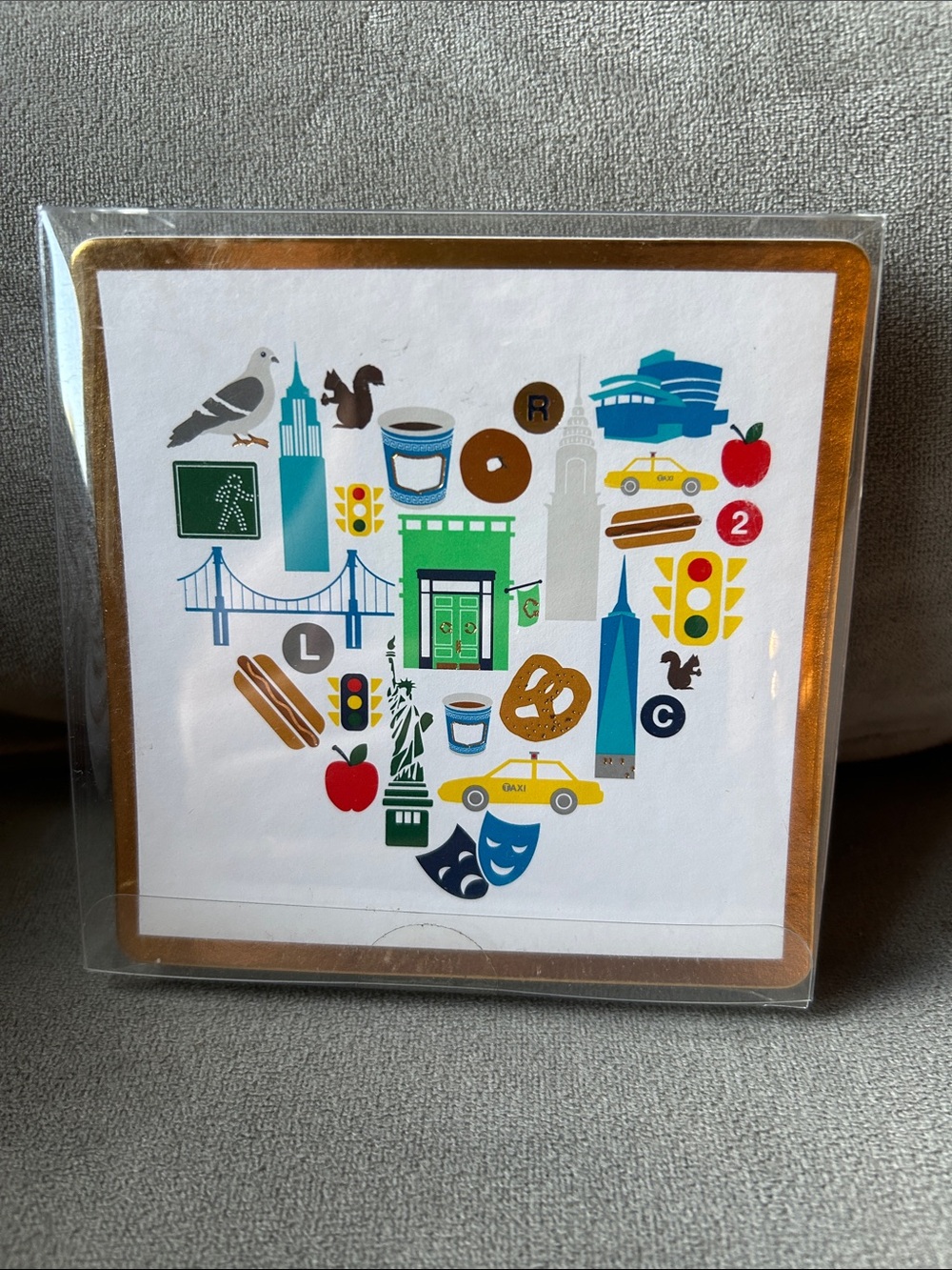 NWT C. Wonder NYC Paper Coasters Set of 12 New York City Heart Design